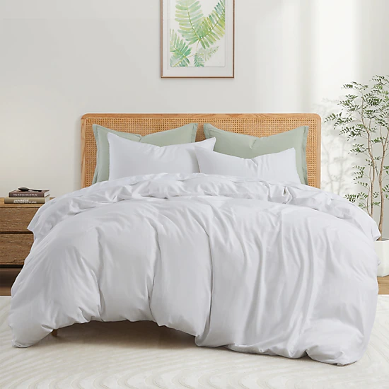 Puredown Selected Rayon from Bamboo Duvet Cover Set, Cooling Soft Breathable Bedding