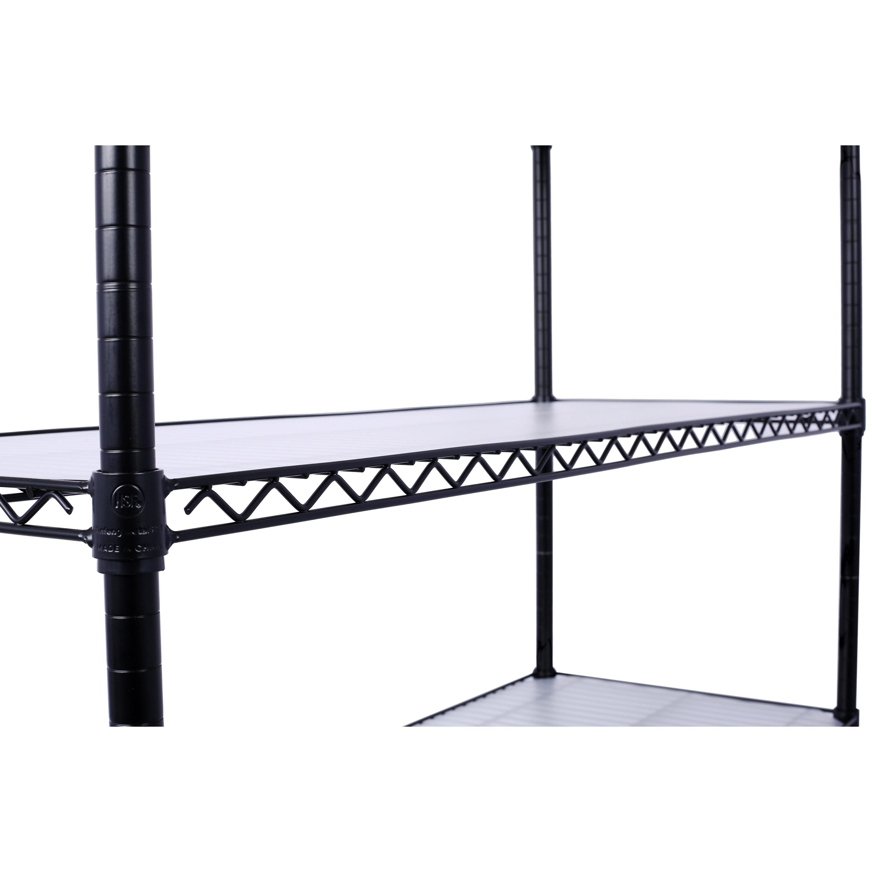 Flynama 7 Tier Black NSF Wire Rack 2450 LBS 81.5H x 48L x 18D in with Rolling Wheels and Liners for Closet and Kitchen