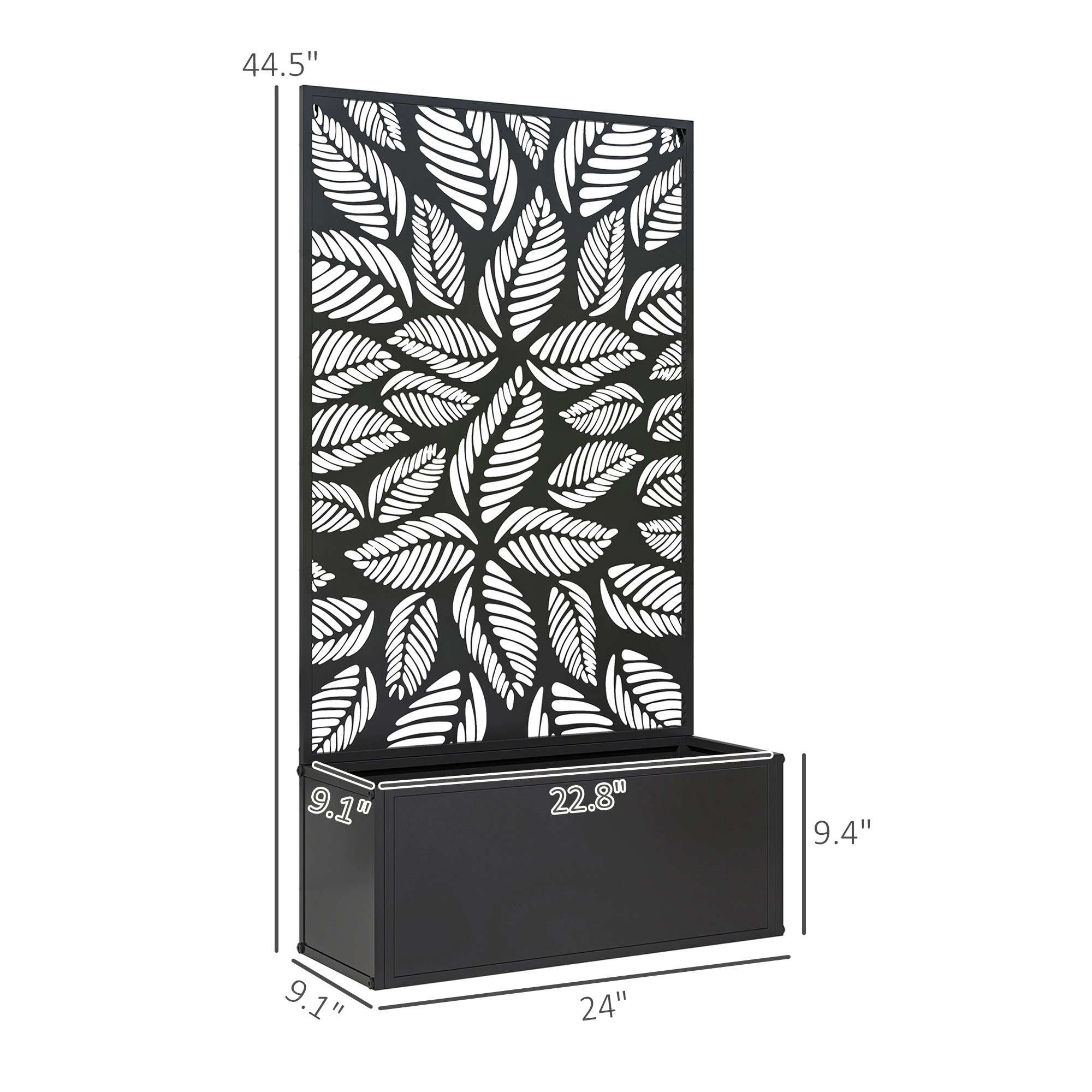 HONGGE Metal Garden Bed with Trellis for Climbing Plants, Freestanding or Wall Mounted Flower Bed for Garden, Patio