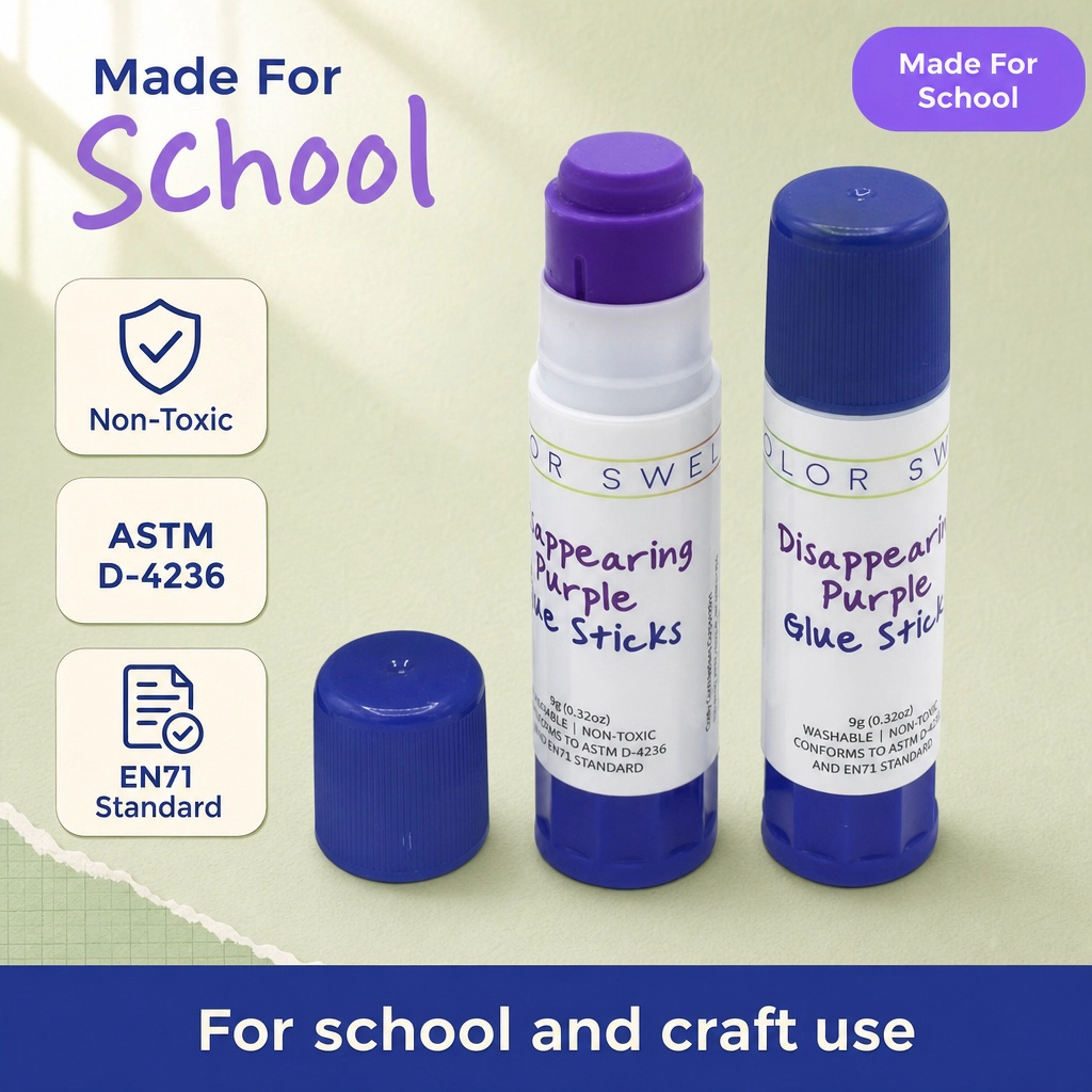 Color Swell Blue Glue Stick, 60 Pack, Disappearing Purple