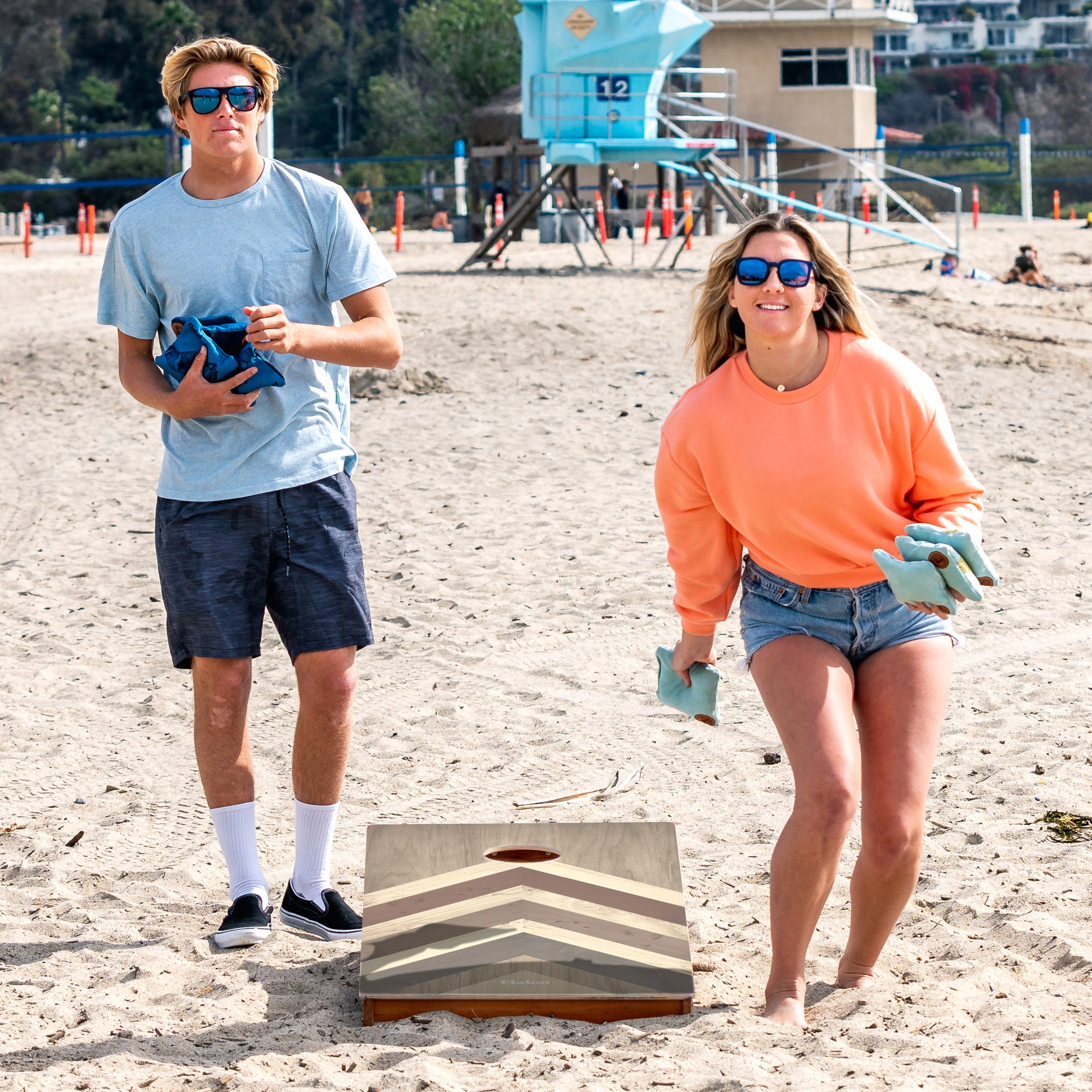 Elakai Terra Chevron Mahogany Pathfinder Cornhole Boards