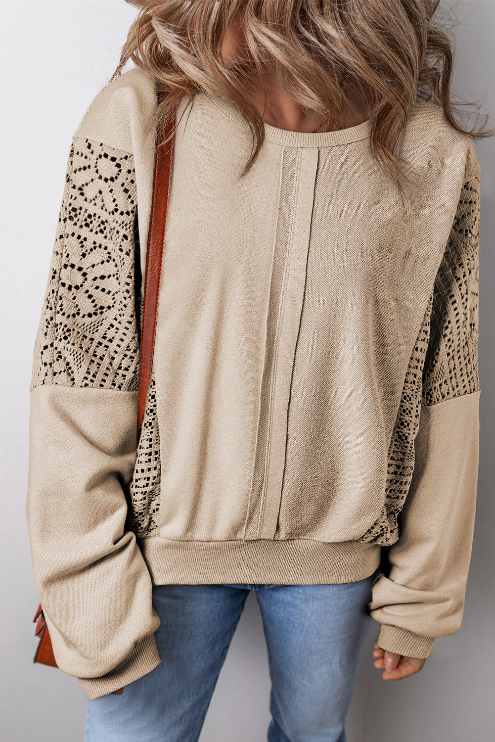 Threaded Pear Women's Rheaissa Seam Ribbed Trim Sweatshirt