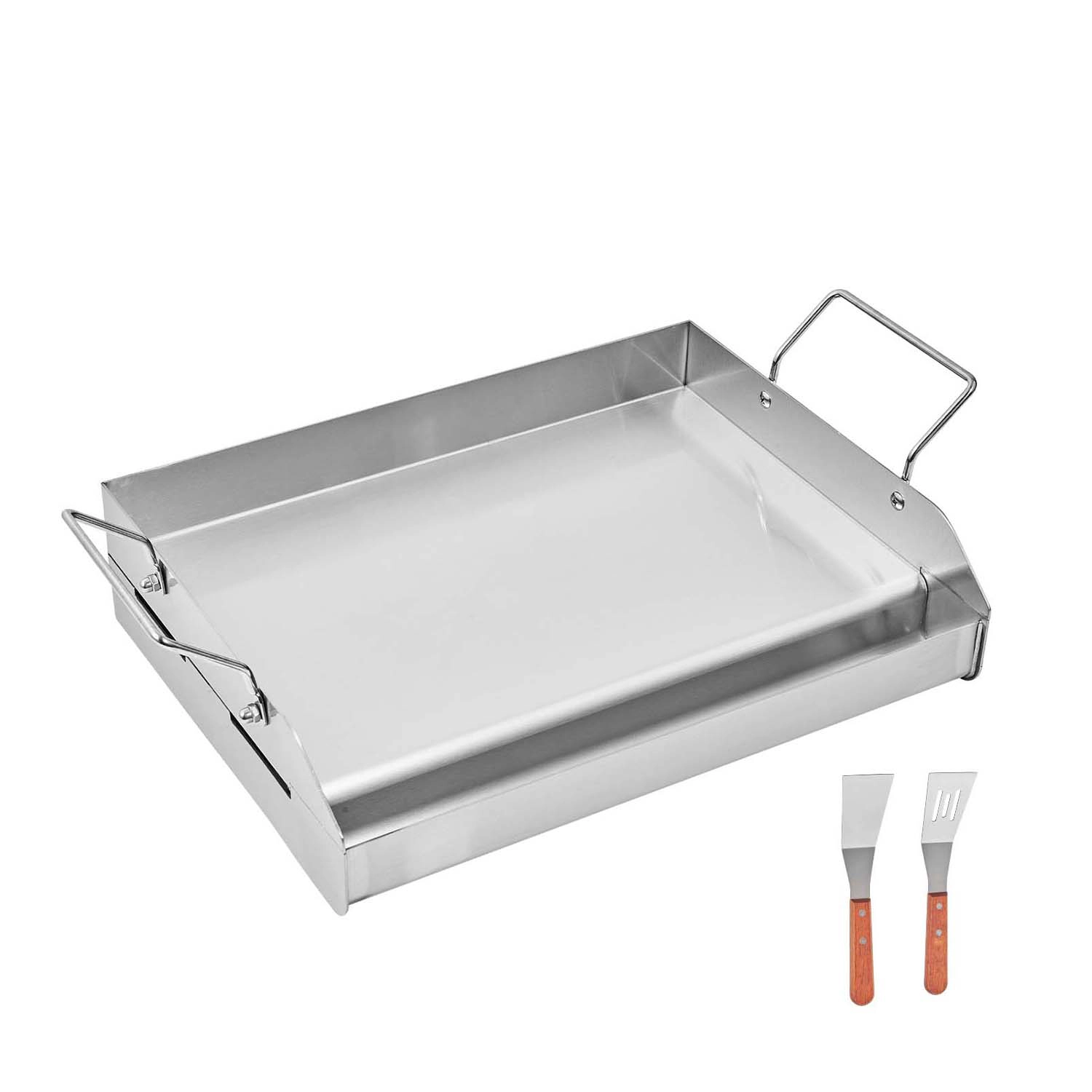 HONGGE Stainless Steel Griddle Universal Flat Top Rectangular Plate Gas Grill Griddle for BBQ Grill Teppanyaki Portable