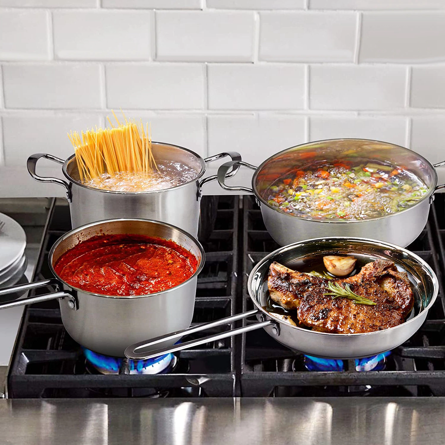 GBruno Stainless Steel 6-Piece Cookware Set