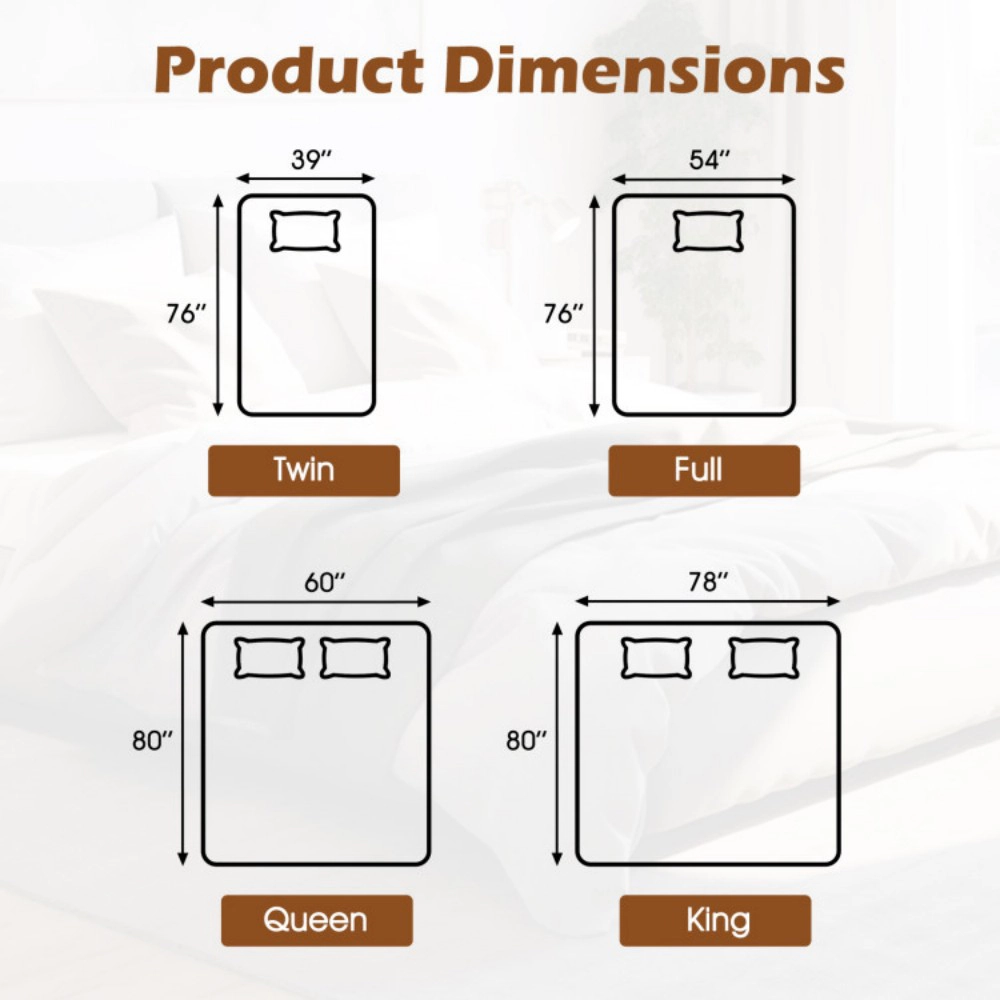 SUGIFT Full Size LED Controller 9 Heat Settings 9-Hour Auto Off Electric Heated Mattress Pad 76-in x 54-in White