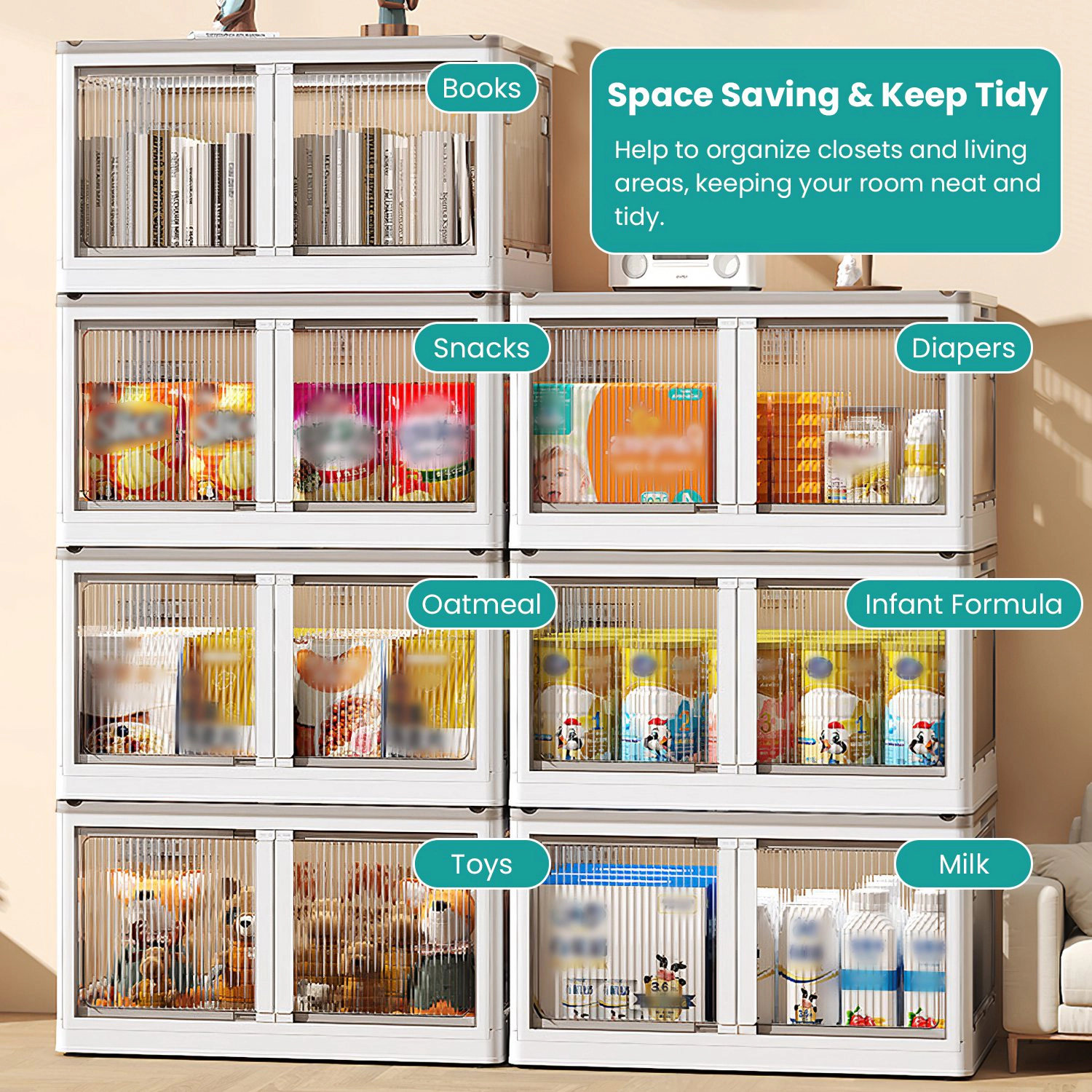 GBruno 3-Piece Foldable Storage Bins With Lids