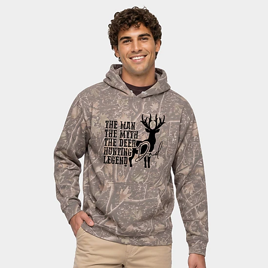 Simply Sage Market - Men's Camo Hoodie - The Deer Hunting Legend