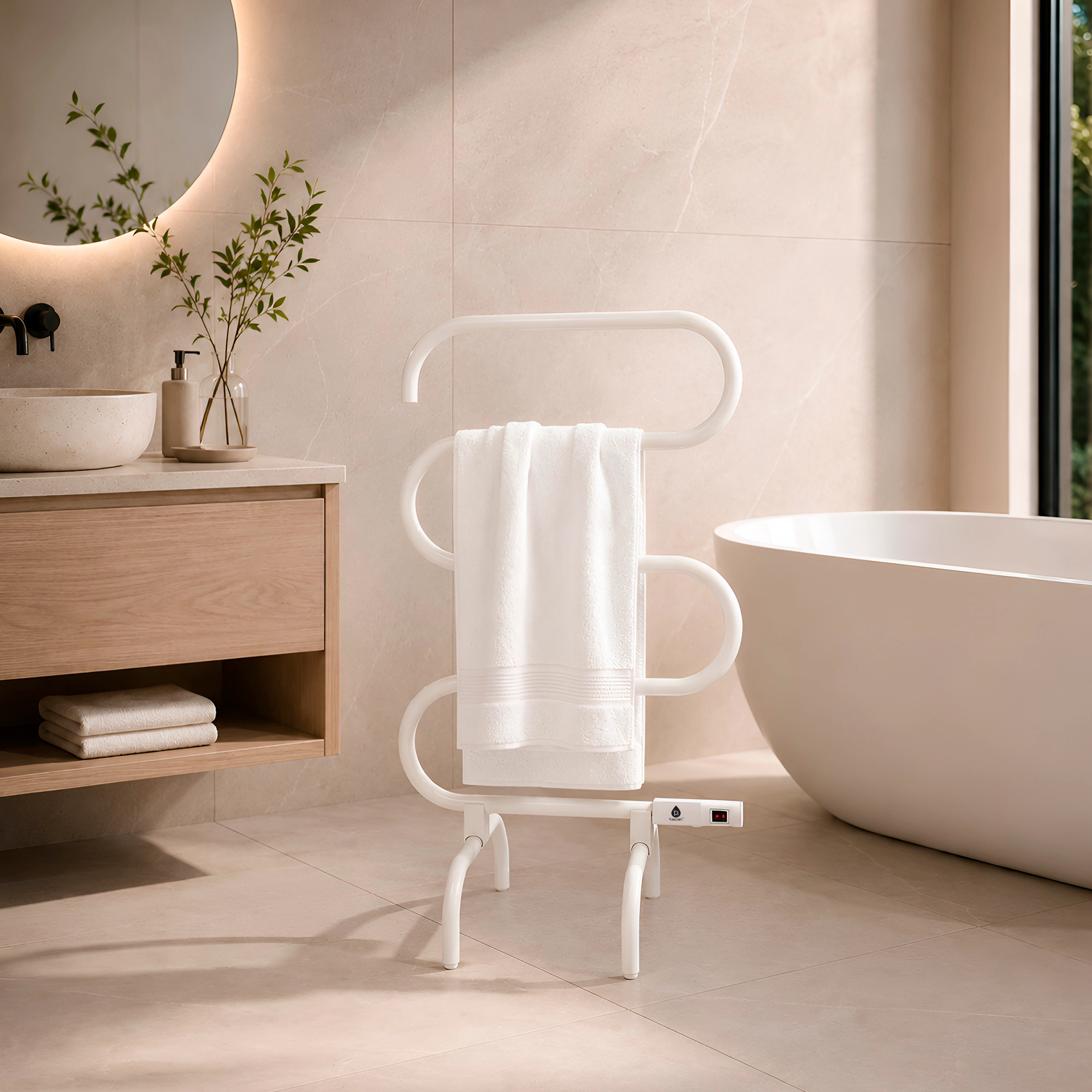 Pursonic Electric Heated Towel Warmer Rack – Wall-Mount or Freestanding