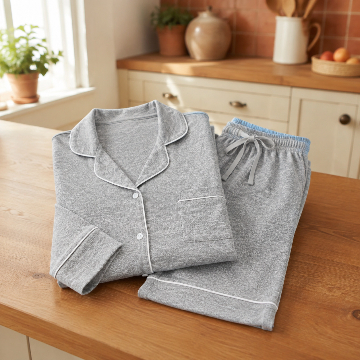 WZK Womens 2-Piece Ultra Soft Button Down Lounge Pajama Set