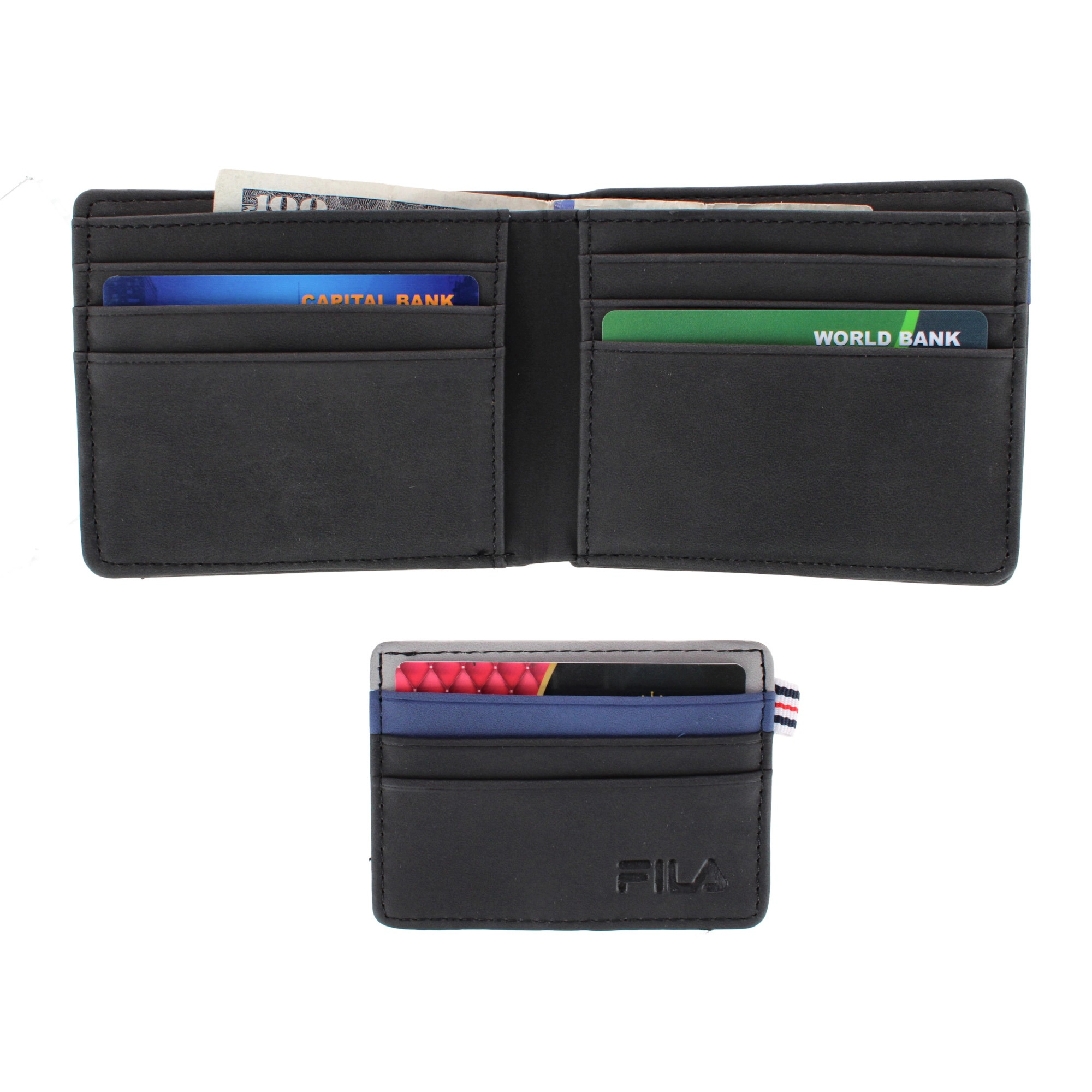 Fila Men's Bifold Wallet and Removable Passcase Gift Set