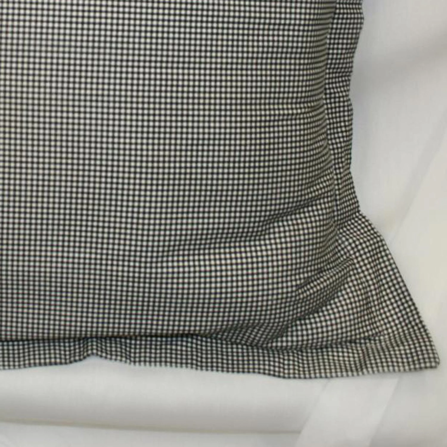 Ellis Curtain Logan Check High Quality Fabric Perfect Decorative Reversable Toile Print Toss Pillow - 17x17", Black