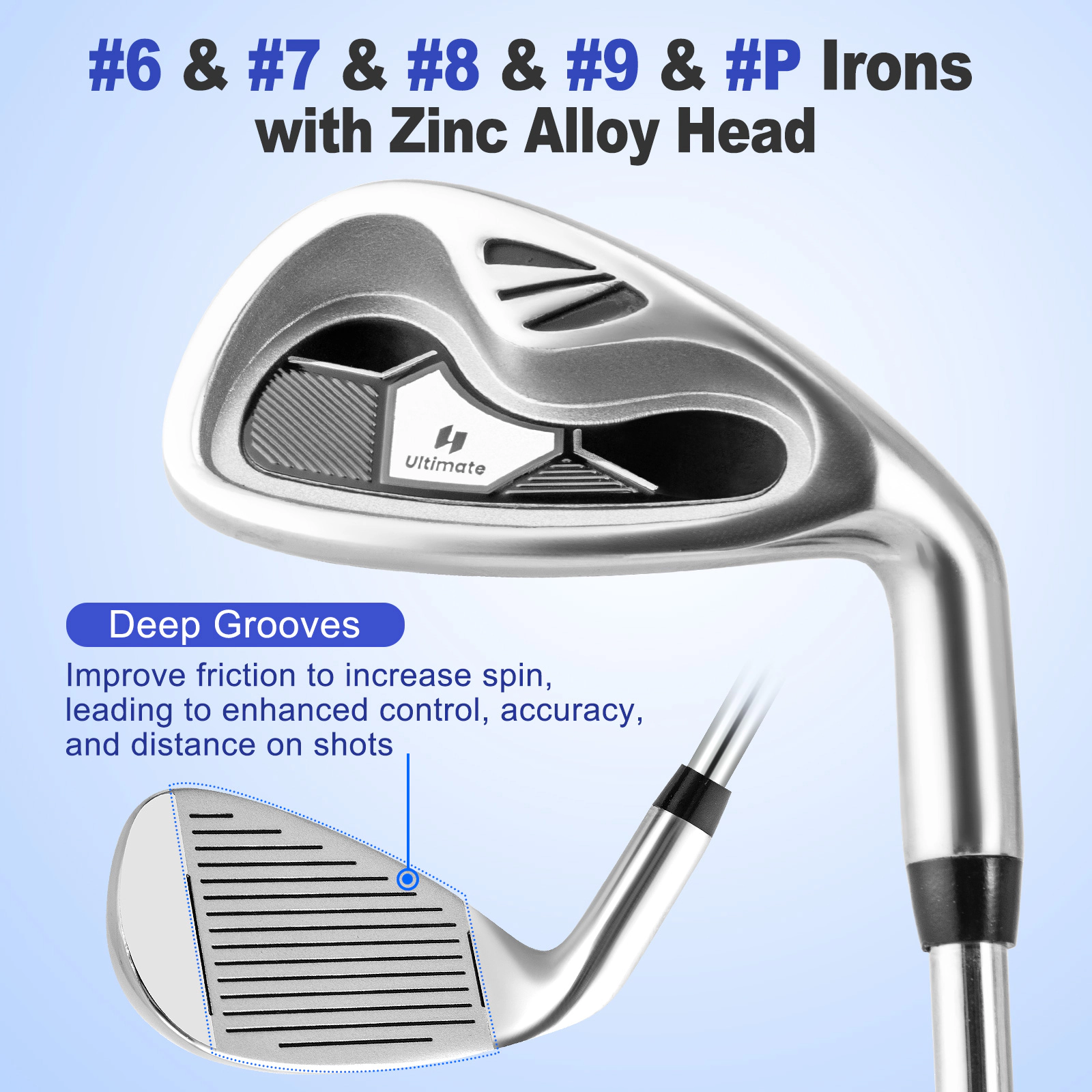 LJG Men's Profile Complete Golf Club Package Set Includes 10 Pieces