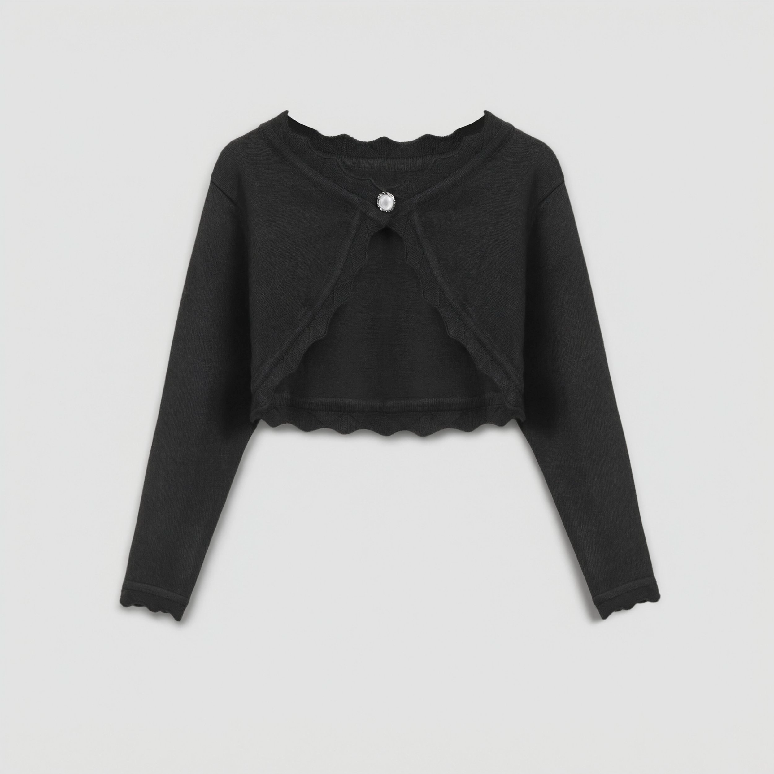 Arshiner Girls Open Front Bolero Shrug Kids Long Sleeve Cropped Elegant Cardigan Knit Sweater