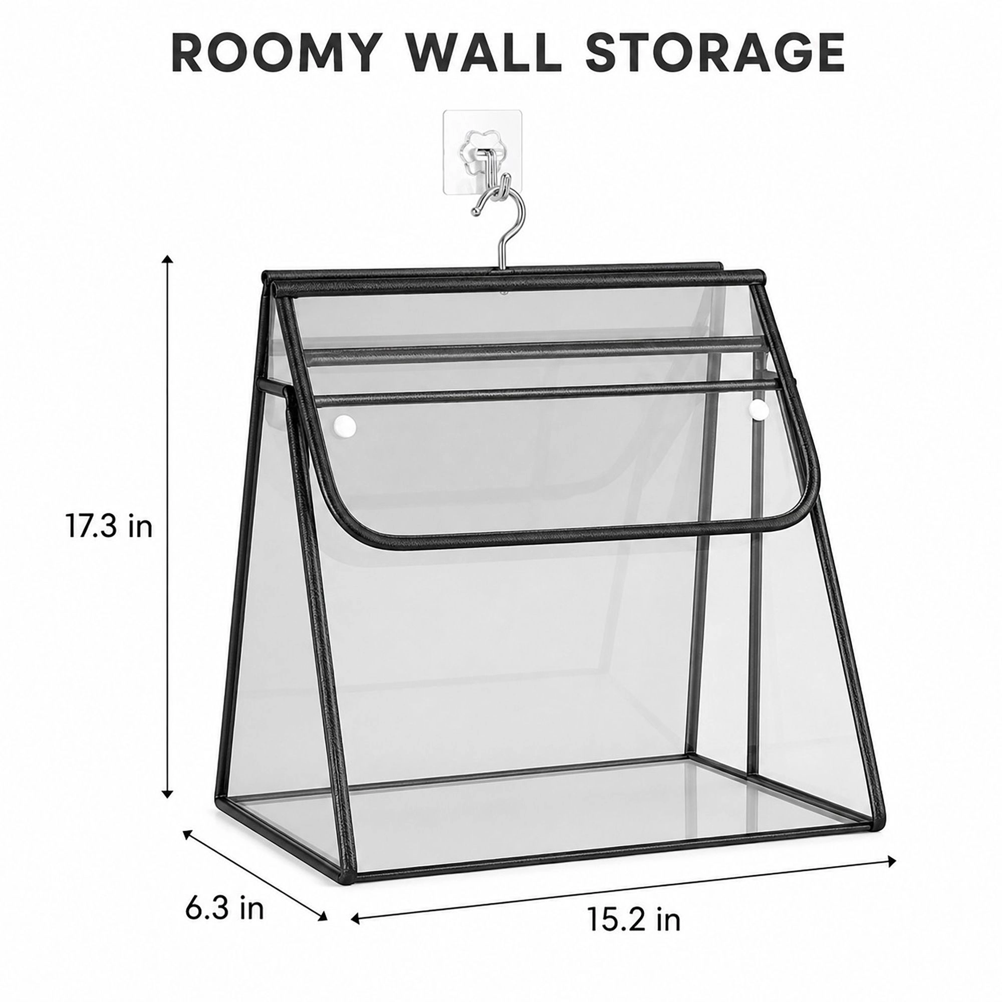 Alilang Women Clear Hanging Wall Storage Bag with Snap Flap Hook Bathroom Organizer