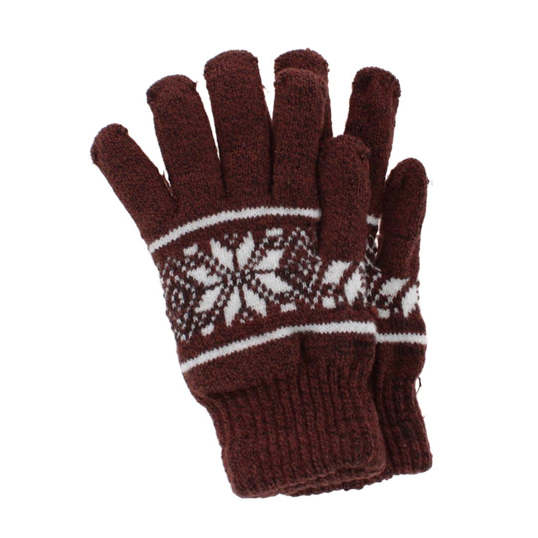 CTM® Men's Snowflake Pattern Knit Winter Gloves