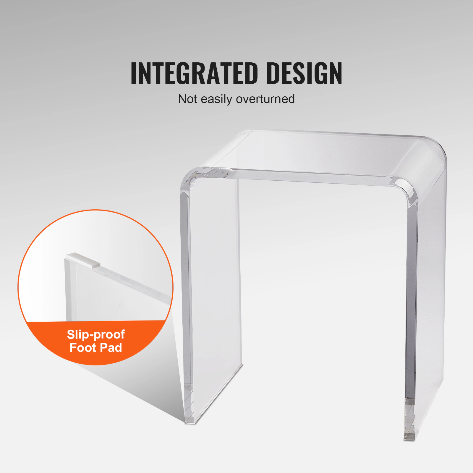 HONGGE Acrylic Table Acrylic End Table Clear Acrylic Side Table for Drink Food Snack used in Living Room Bedroom and