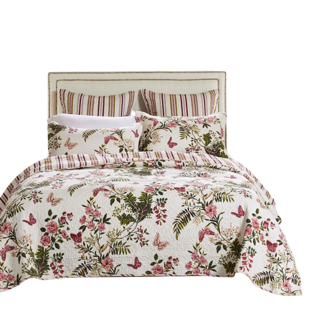 Greenland Home Fashion flies Quilt And Pillow Sham Set 3 Piece