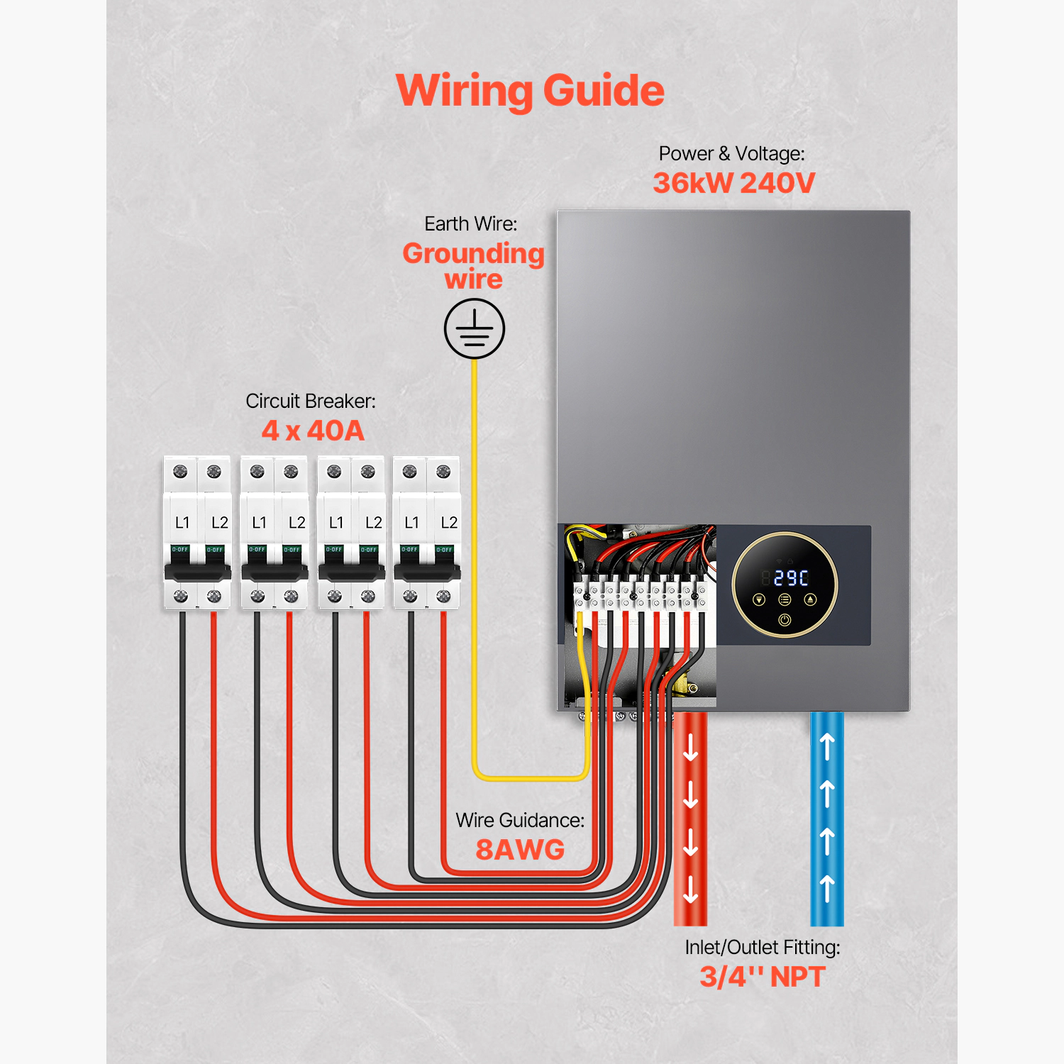 HONGGE Tankless Electric Water Heater Instant Hot Water Heater Under Sink On Demand for Bathroom Kitchen Office with