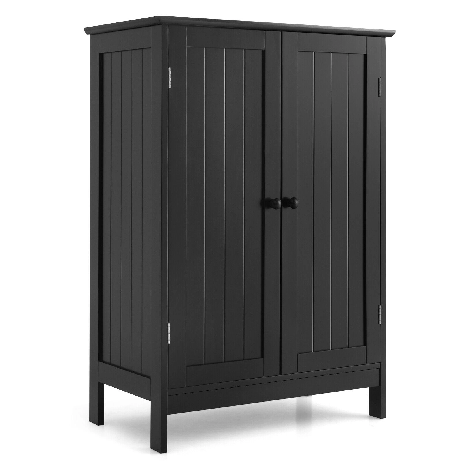 Glintex 2-Door Freestanding Bathroom Cabinet with Raised Base and Magnetic Catches