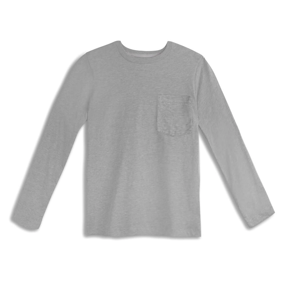 Mightly Kids Organic Cotton Long Sleeve Pocket T-Shirts
