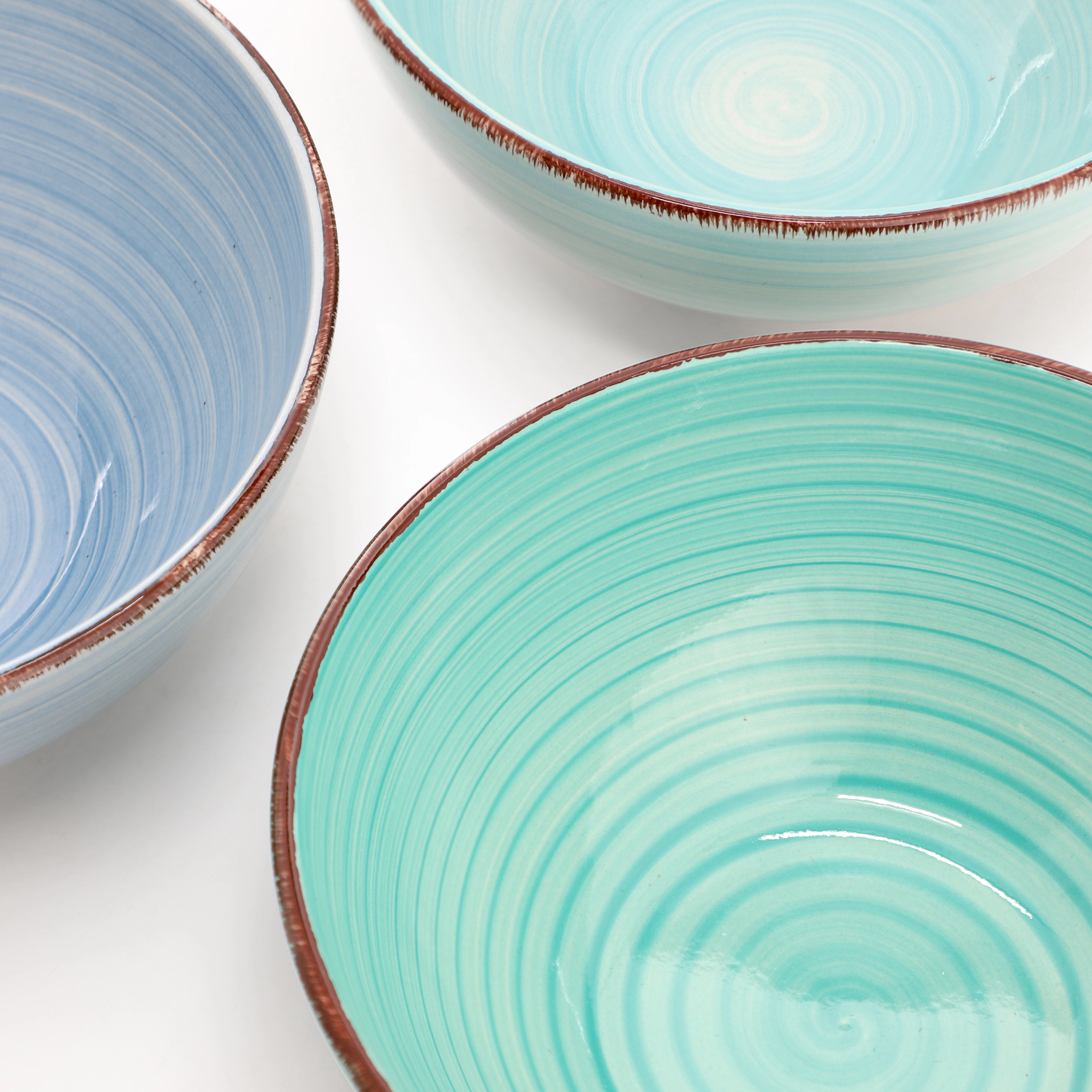 Elama Blue Ridge 6.25 Inch 6 Piece Round Stoneware Assorted Bowl Set