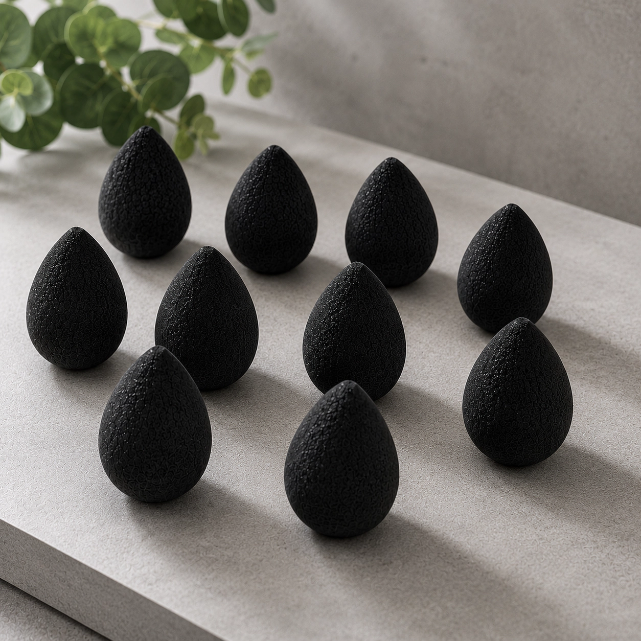 Pursonic Unisex Natural Bamboo Charcoal Konjac Sponge 10-Pack