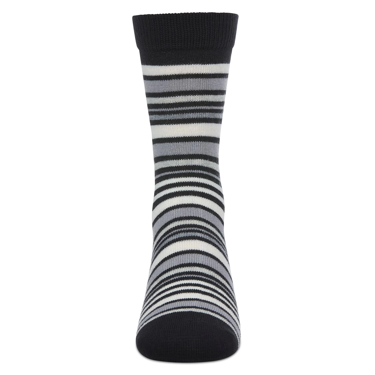 Memoi Kids Boy Multi-Stripe Cotton-Rich Fine-Gauge Crew Sock