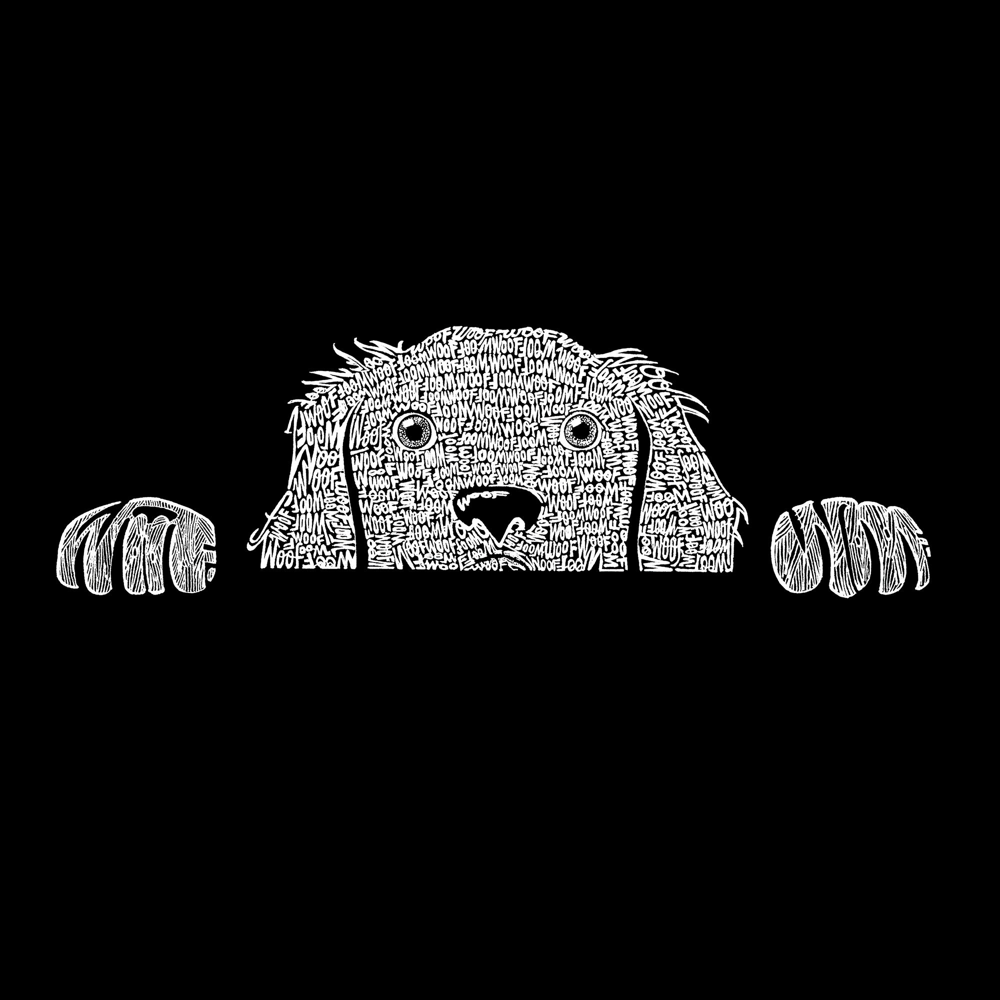 LA Pop Art Men's Word T-Shirt - Peeking Dog