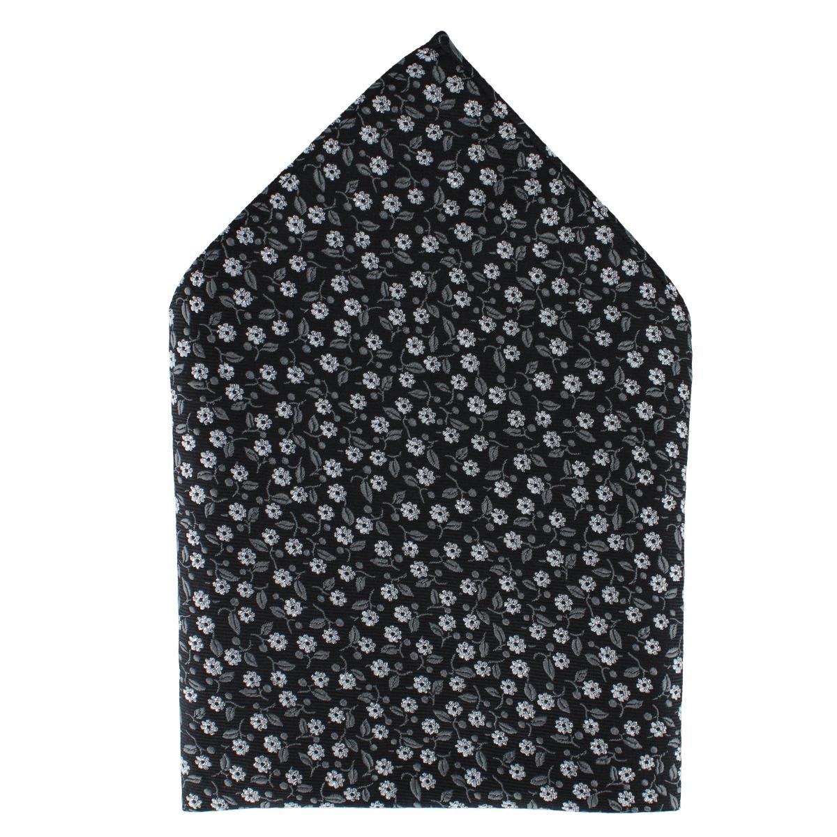 Ascentix Metallic Flowers and Leaves Pocket Square