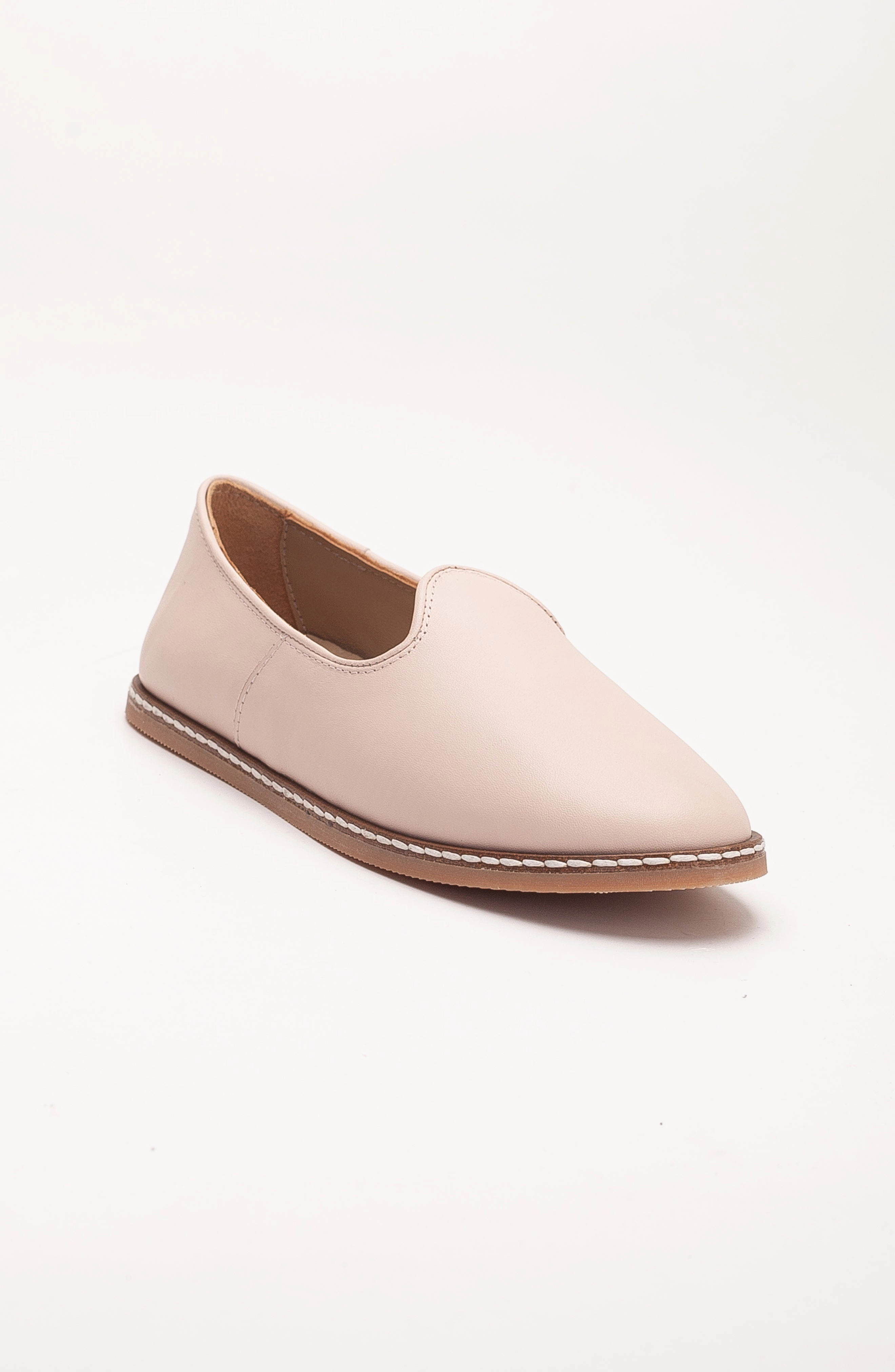 Forever & Always Womens Dalya Leather Slip On Flats