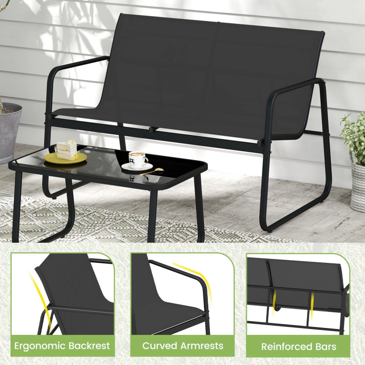 Hivvago 4 Pcs Patio Furniture Set Outdoor Rocker Chair Conversation Set