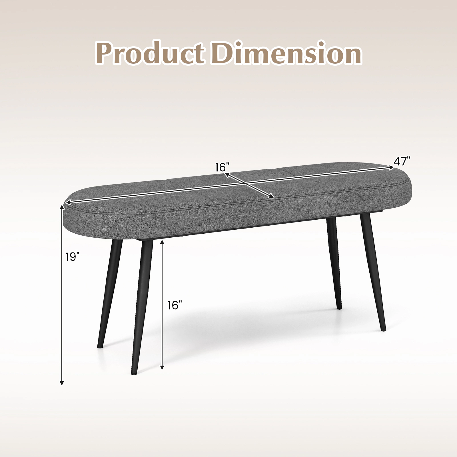 Hivvago Entryway Bench with Metal Frame