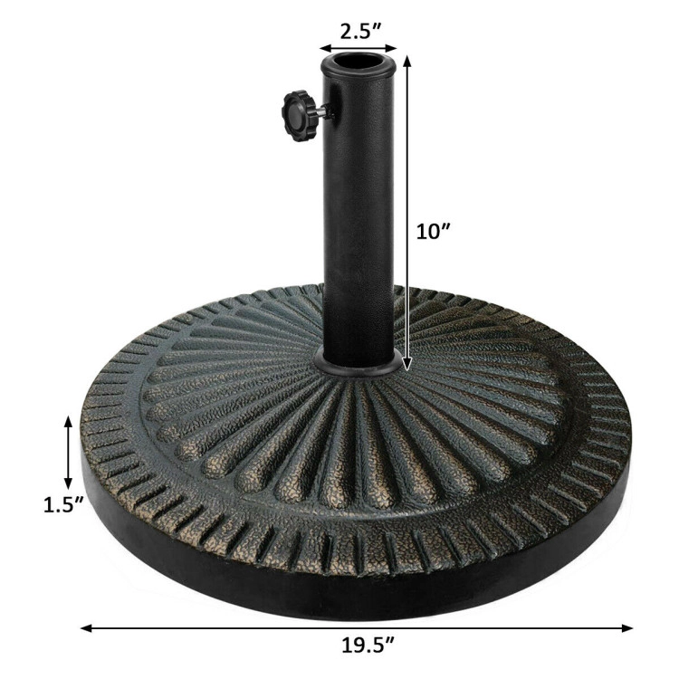 Hivvago 31.5 Lbs Market Heavy-Duty Outdoor Stand Bronze Umbrella Base