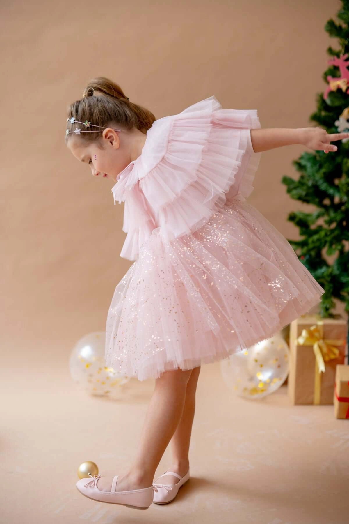 Mini Celebrities Girls Shiny Pink Dress Set