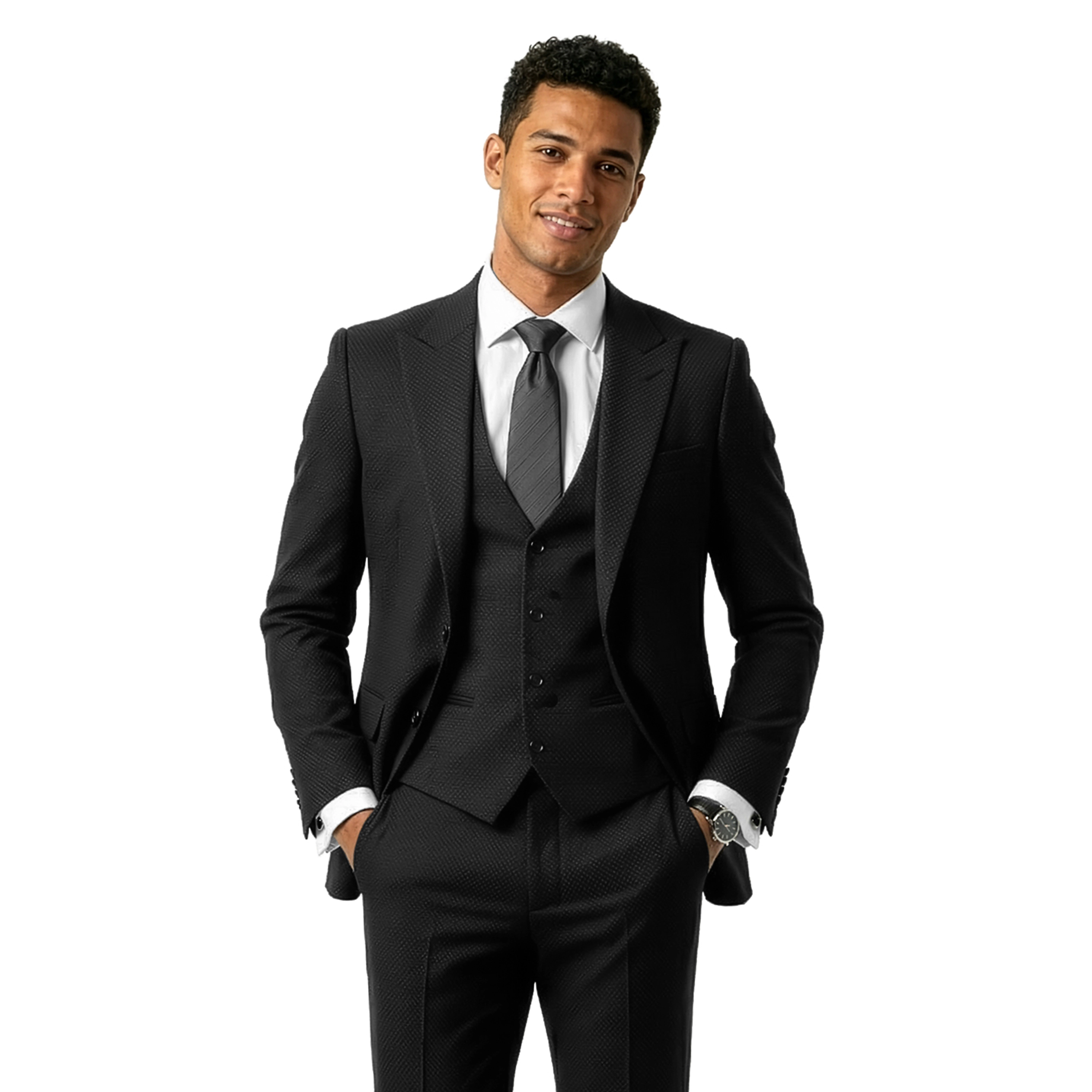 Sean Alexander Mens Stretch Nailhead 3 Piece Suit Set