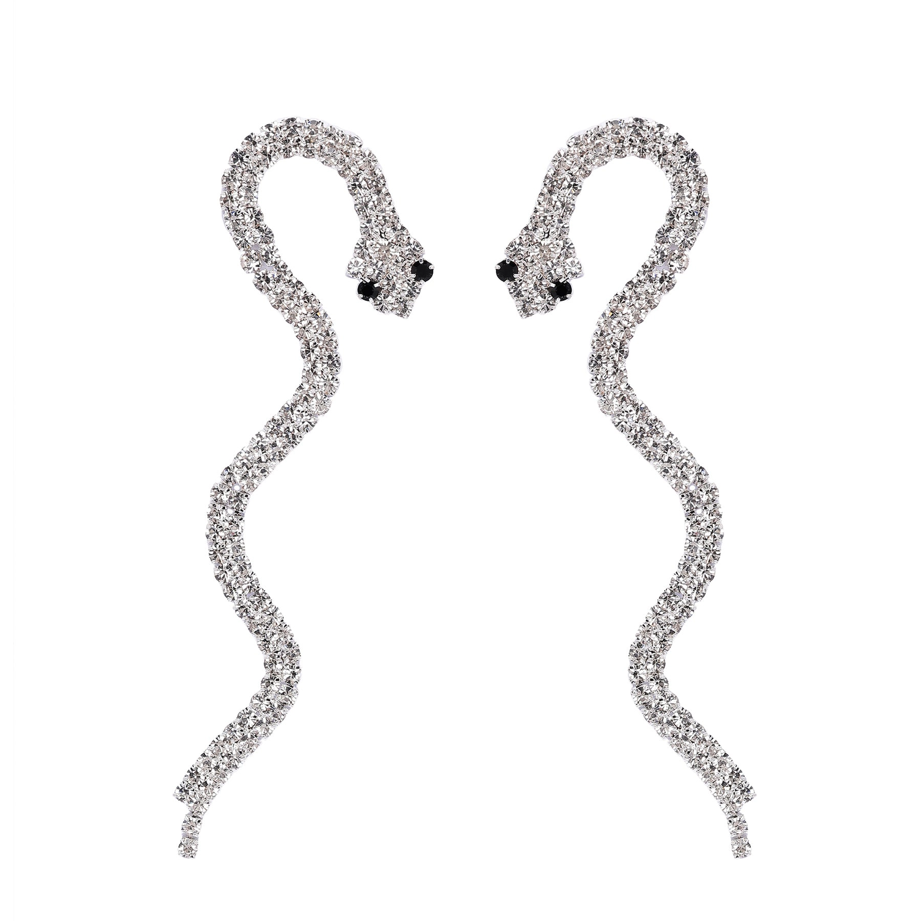 AGP PARIS Womens Slithering Serpent Long Drop Earrings