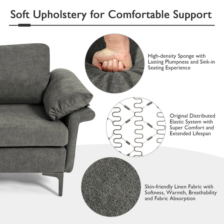 Hivvago Spacious L-Shaped Sectional Couch with Reversible Chaise Lounge