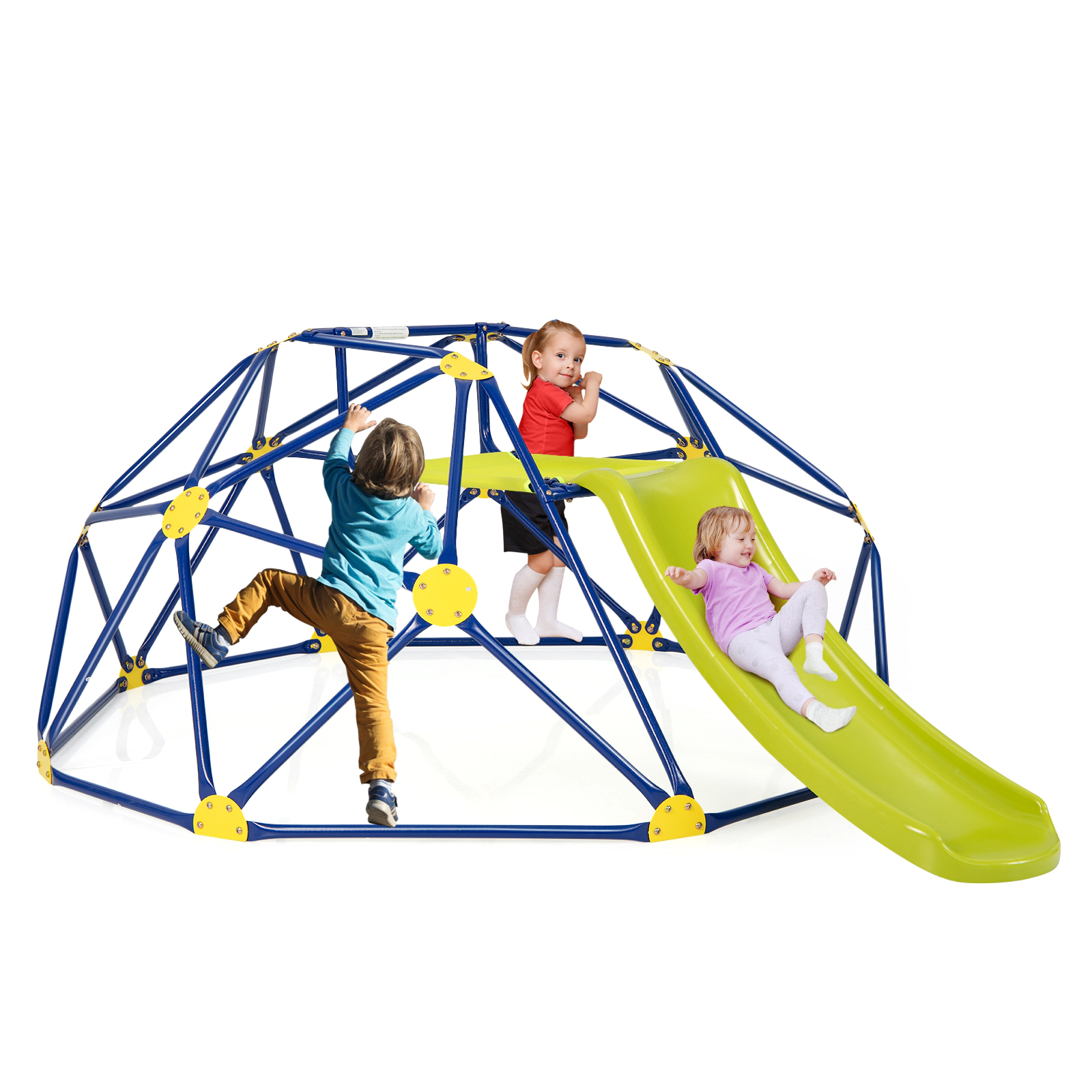 LJG Kids Climbing Dome with Slide and Fabric Cushion for Garden Yard