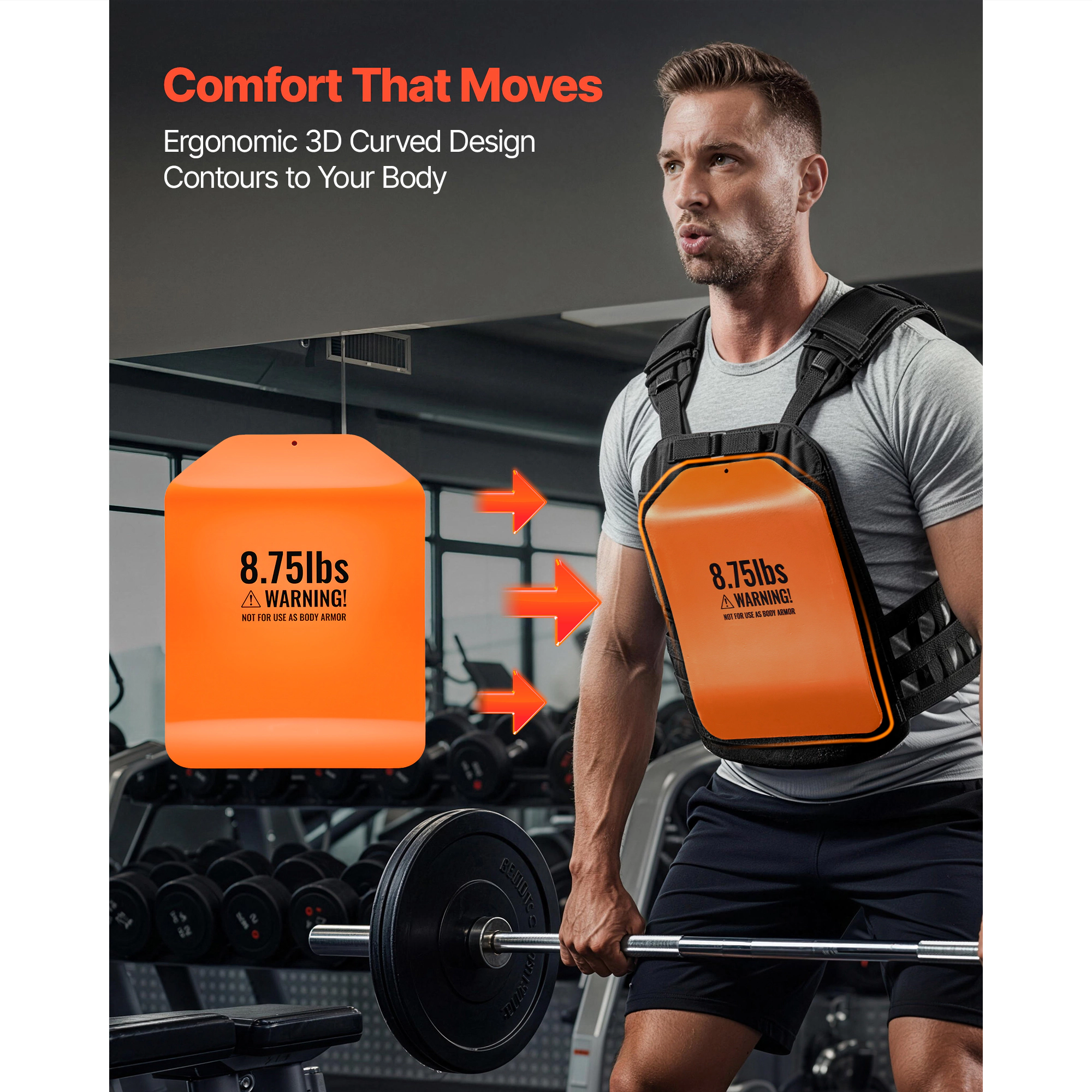 HONGGE Curved Weight Vest Plates Pairs Premium Steel Tactical Weighted Plates for Vest Ergonomic Design for Strength
