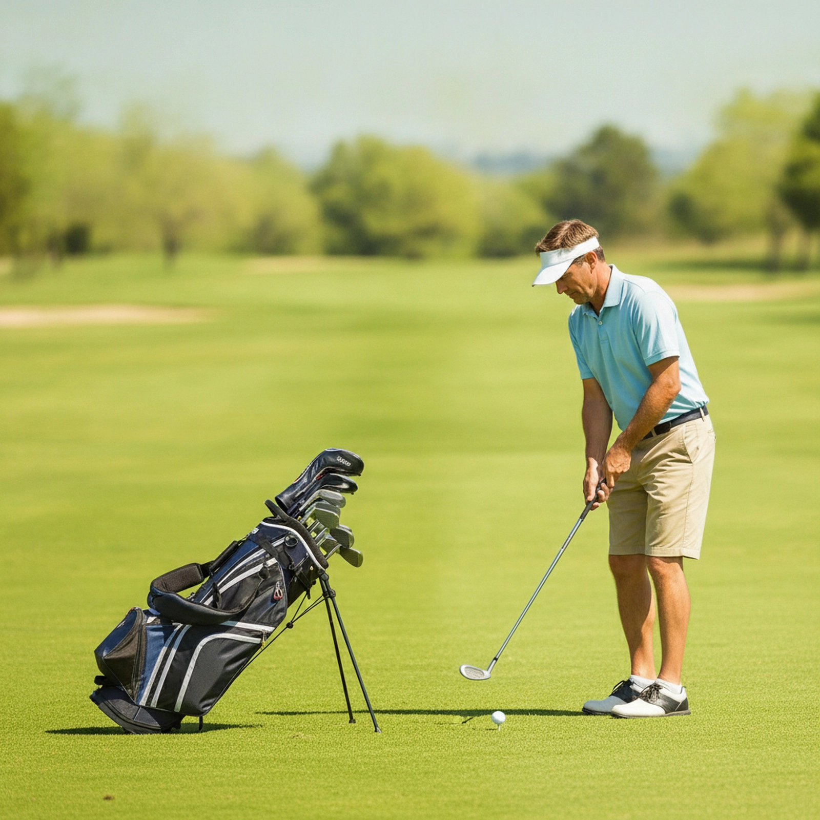 9.5-in Top Golf Cart Bag 14-Way Divider Insulated Cooler Pocket 8 Zippered Pockets Wide Strap Navy Nylon
