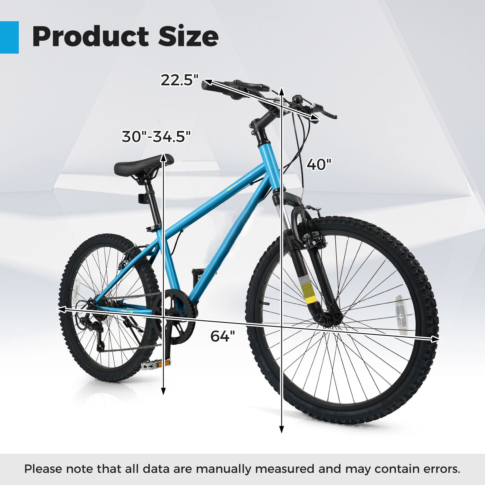 SUGIFT Blue Suspension Fork and Dual V Brakes Kids 24 Inch Mountain Bike 6 Speed