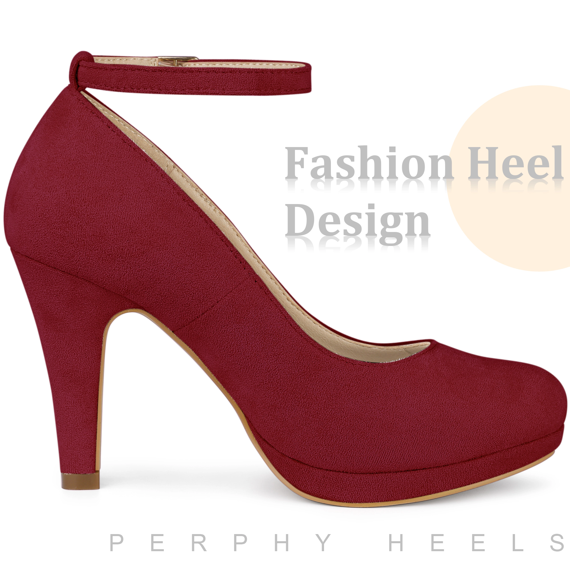 BLISSFUL STEP Women Chunky Heel Round Toe Mary Jane Pumps