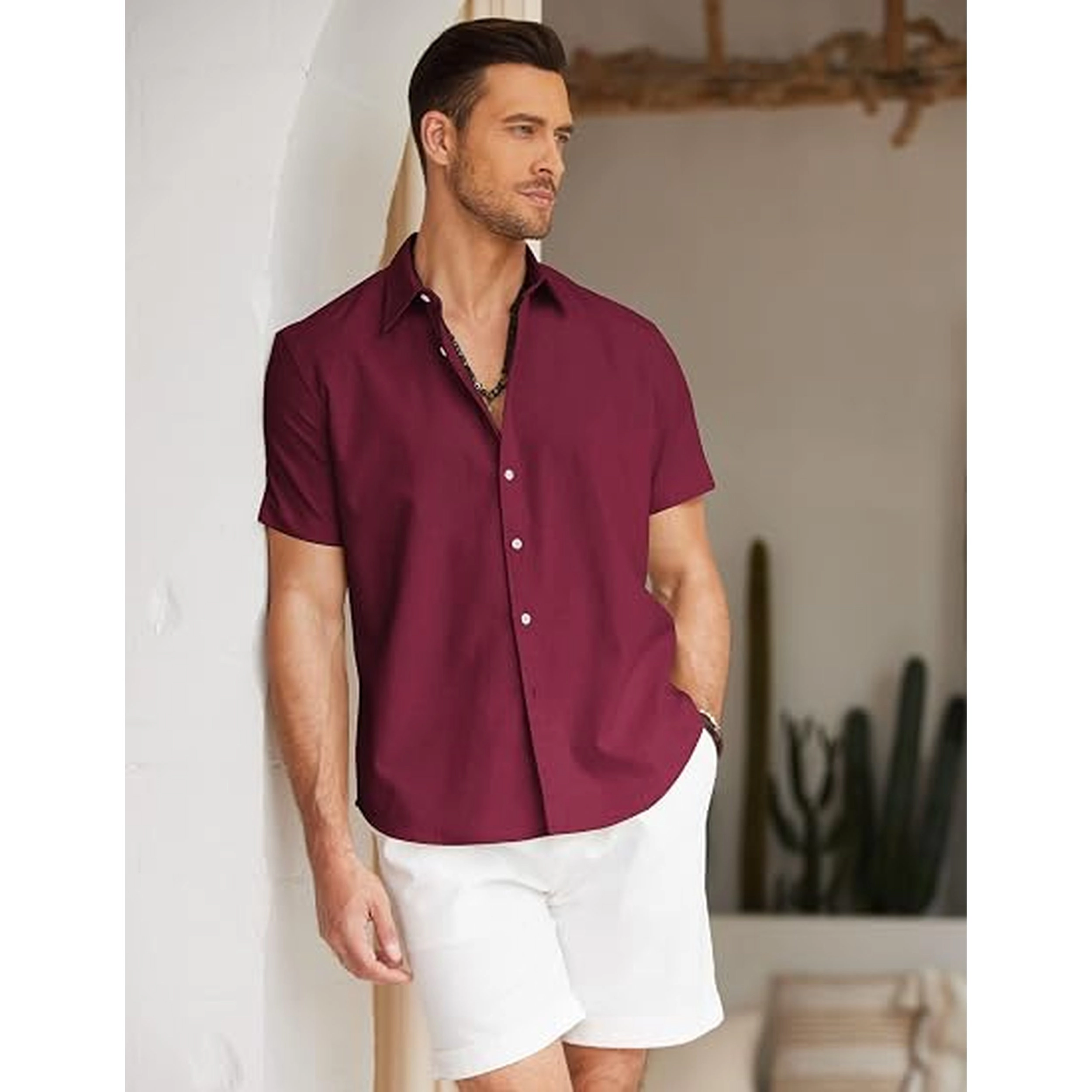 COOFANDY Men's Regular Fit Short Sleeve Camp Shirt