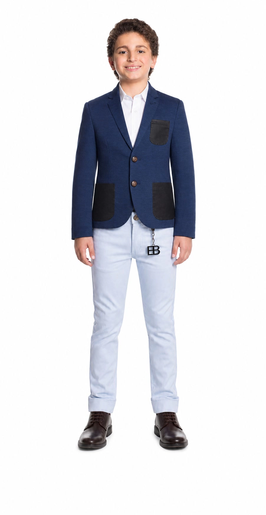 Elie Balleh Boys Slim Fit Knit Jersey Blazer