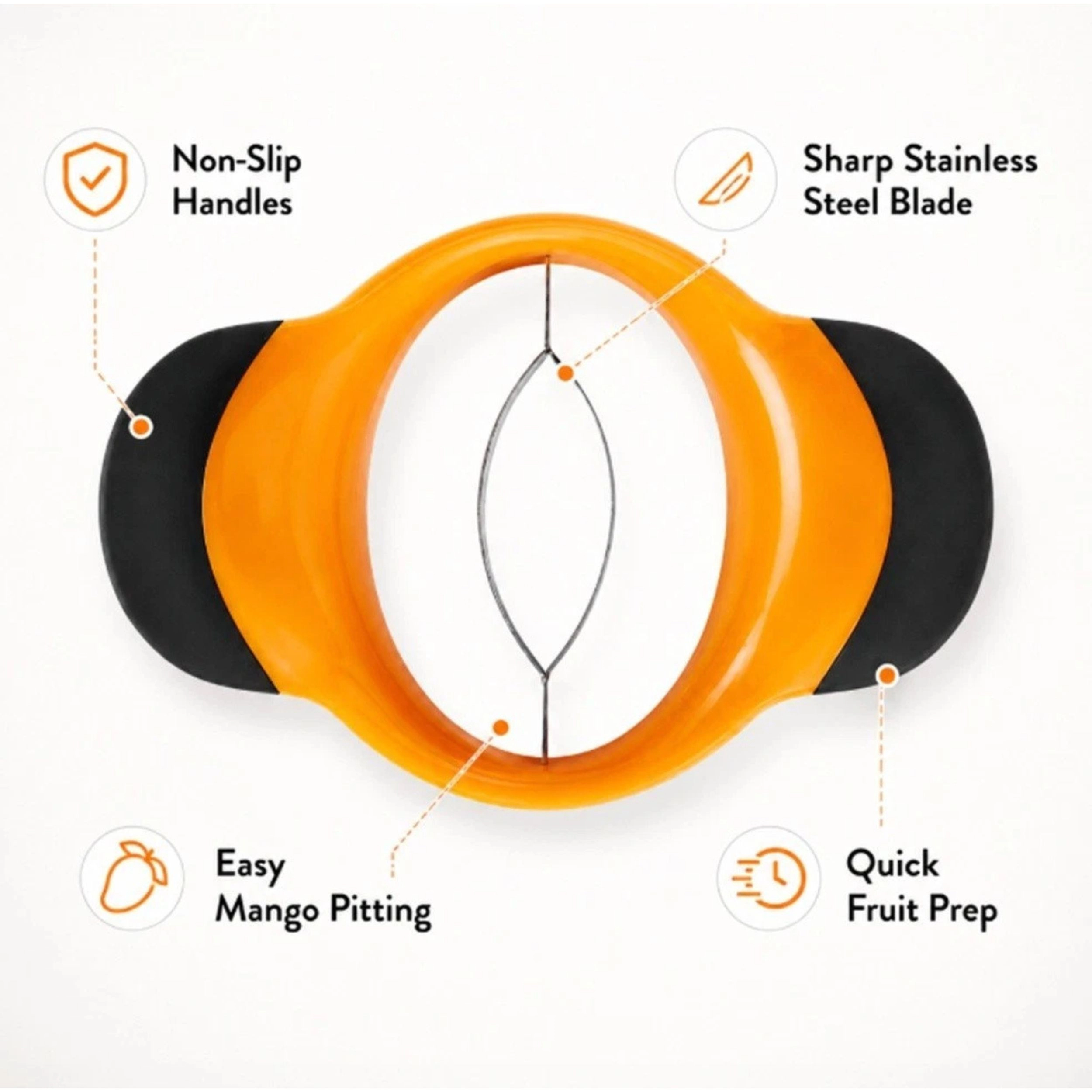 Home Collection Mango Slicer Pitter Cutter Splitter with Ergonomic Non-Slip Grip