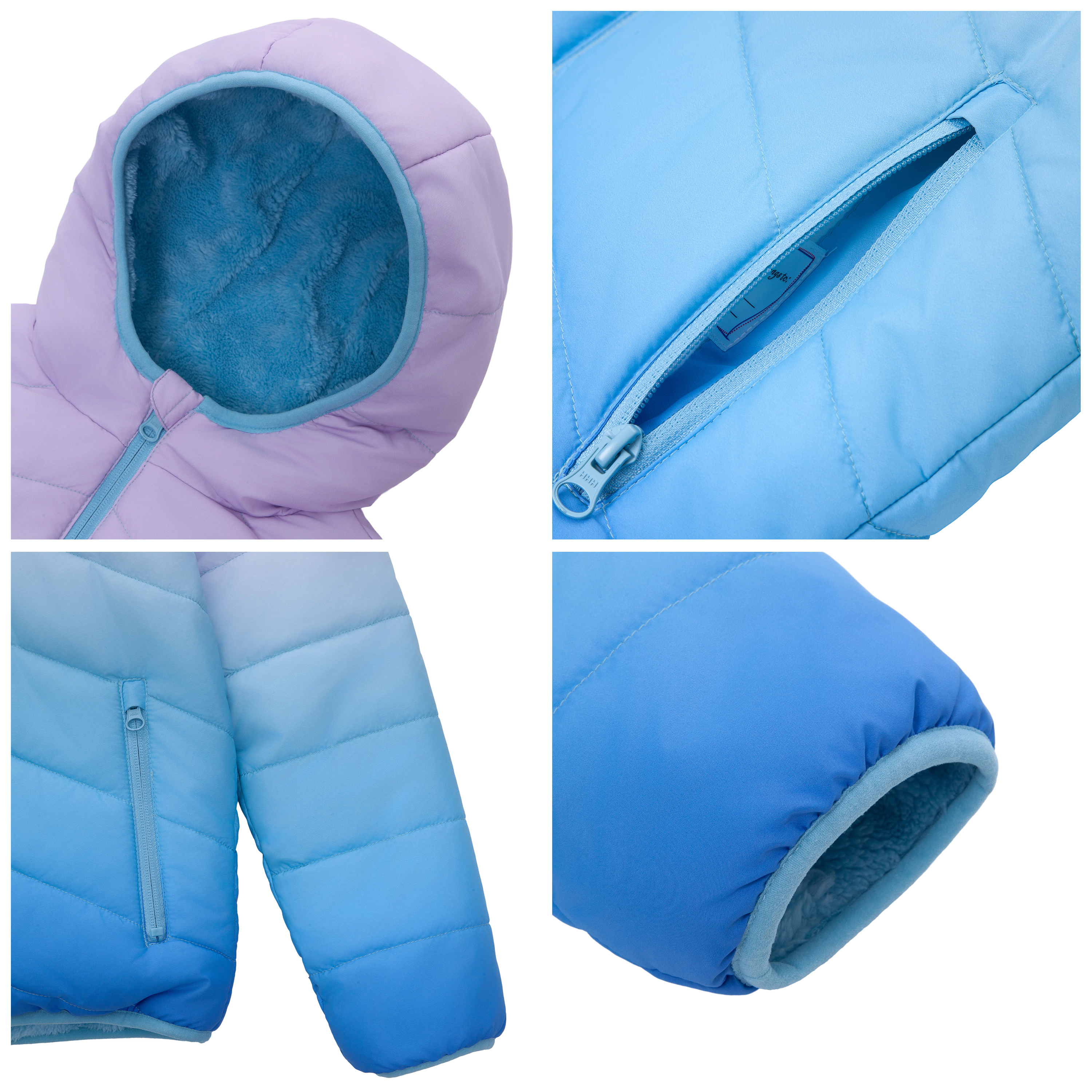 Rokka&Rolla Little & Big Kid Girls Reversible Fleece Puffer Jacket