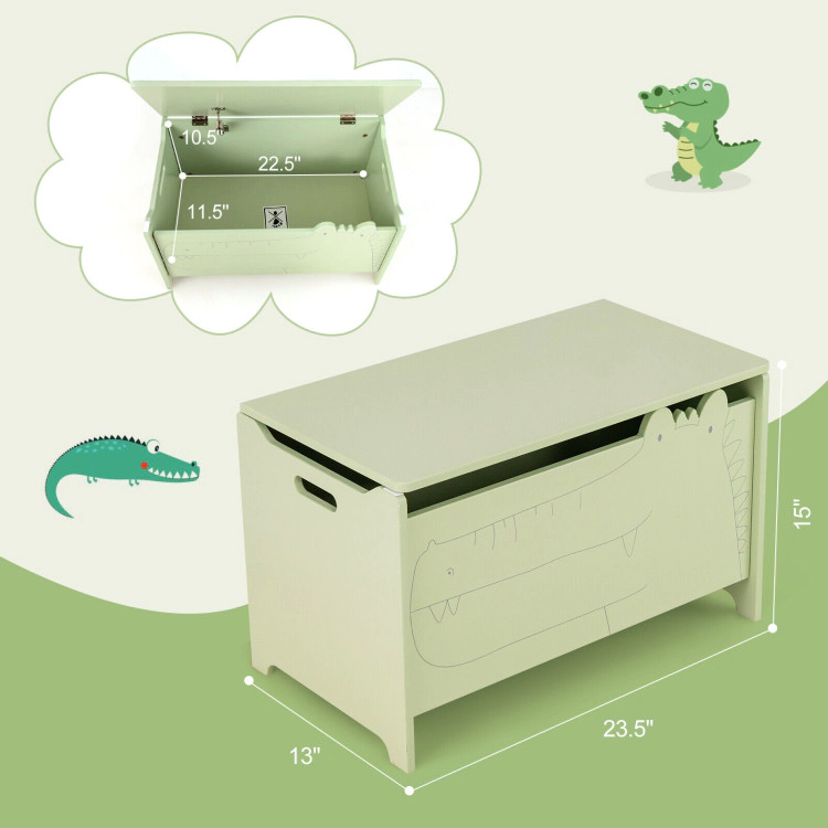 Hivvago Wooden Kids Toy Box with Safety Hinge