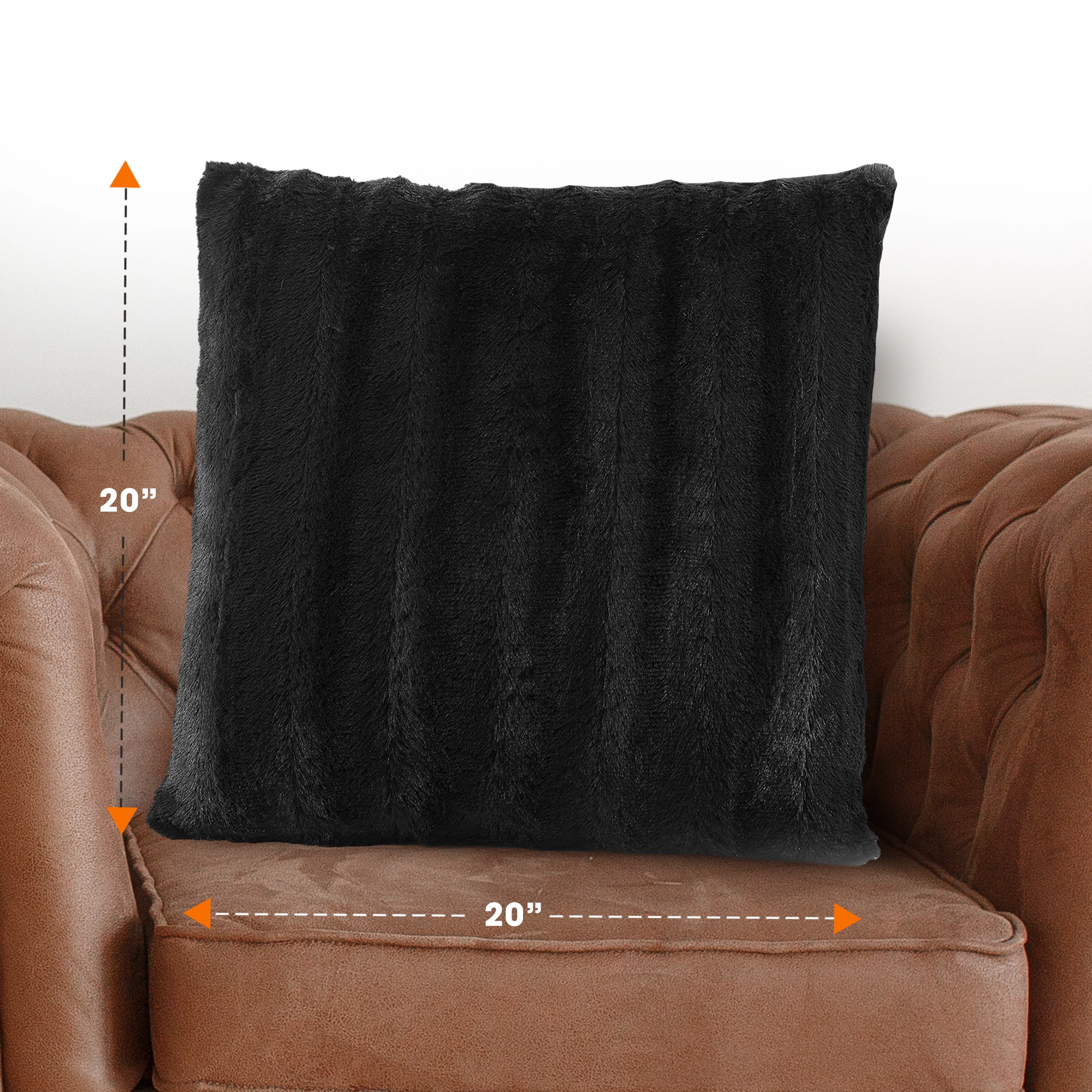 Cheer Collection 20 x Inch Embossed Faux Fur Decorative Throw Pillow Cover, Pillowcase Only