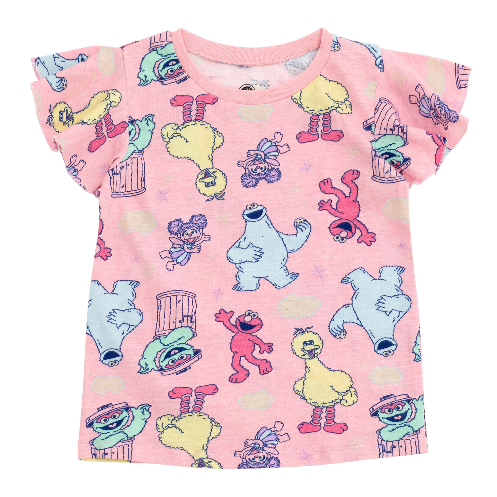 Sesame Street Girls' 3-Pack Short Sleeve Tees