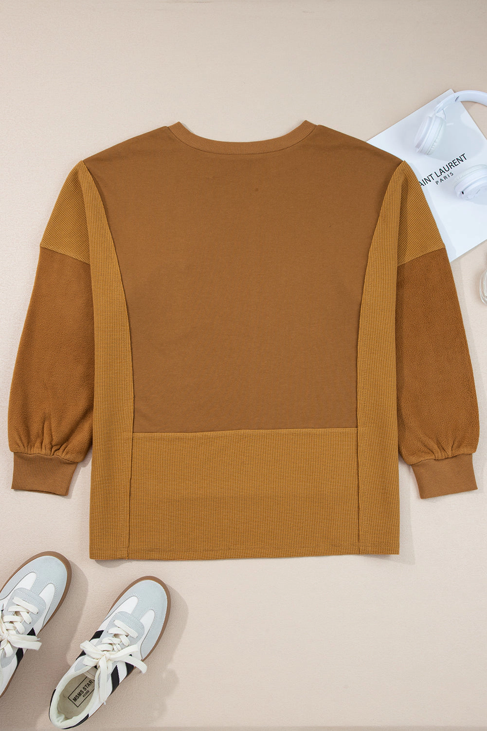 Threaded Pear Women's Isabella High Low Patchwork Sweatshirt